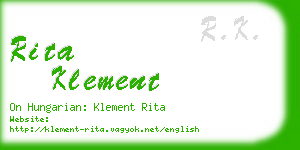 rita klement business card